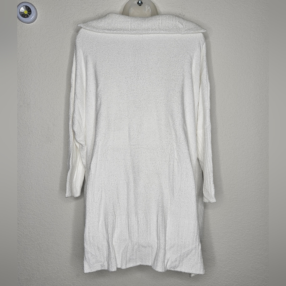 NWT Barefoot Dreams CozyChic Lite Half Zip Rolled Edge Tunic Sea Salt Soft S/M - Picture 10 of 13